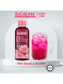 ZERO Sugar SuCaLess Rose Syrup [HALAL/Zero Sugar/Zero Calories/Diet/Local/Diabetic & Obesity Friendly] 